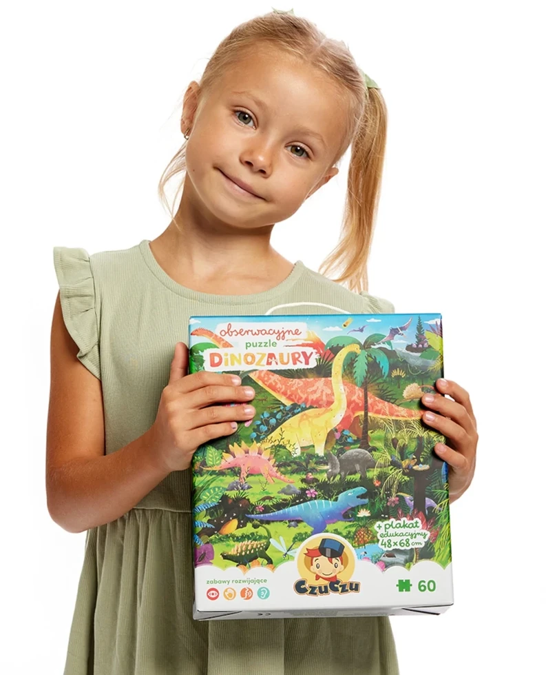 Dėlionė CzuCzu Observational puzzle Dinosaurs 60 pieces educational poster ZA5559