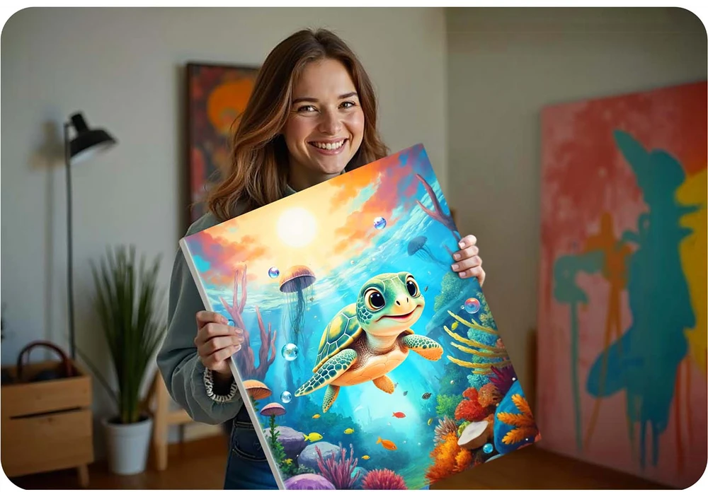 Dažymas pagal skaičius paveikslas „Massido Vėžliukas“ 40x50 cm