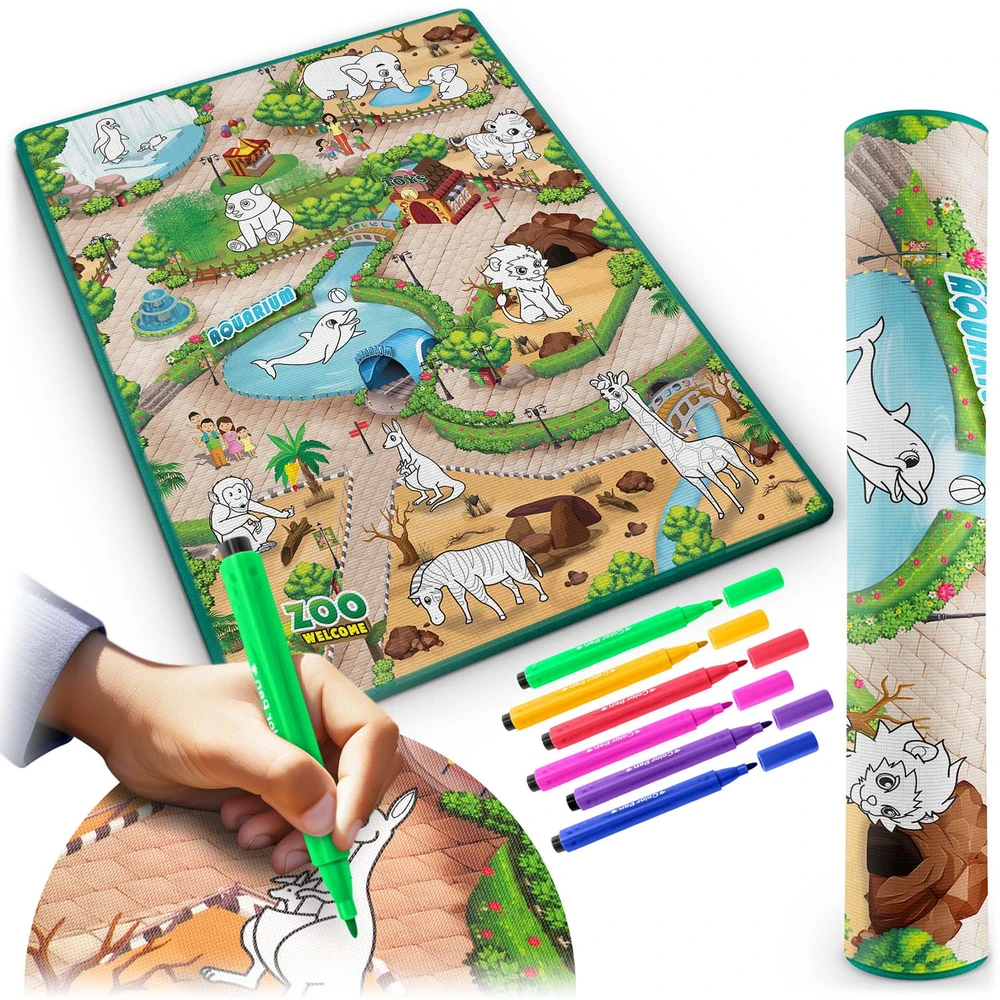 Nukido Tapybos kilimėlis 90 x 120 cm + 80 Ricokids alkoholio žymekliai