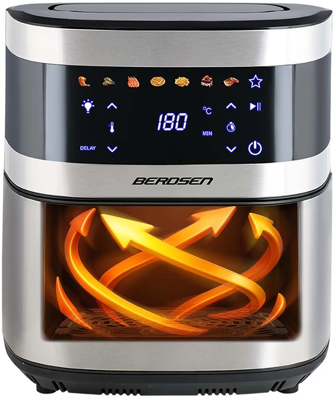 Didelė bealiejė gruzdintuvė Berdsen BD-656, 9,1 l, 1700 W, sidabrinė