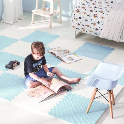 Ricokids didelis putplasčio dėlionės kilimėlis 60x60 cm 4 vnt. mėlynos ir baltos spalvos
