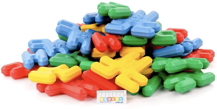 Bj Plastik Dideli erdviniai domino konstruktoriaus kaladėlės, 24 detalės, vaikams nuo 3 metų