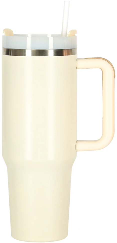 Roger Termo puodelis ze słomką i laikikliu termos 1200ml kreminė