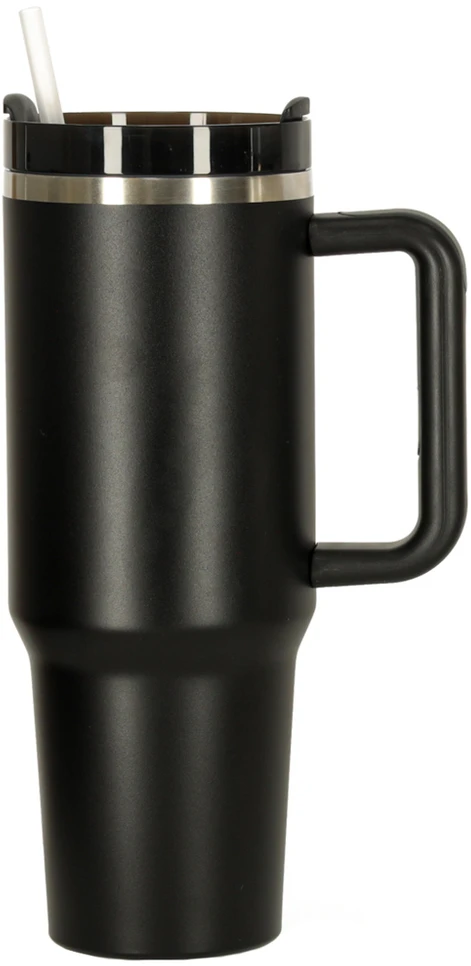 Roger Termo puodelis ze słomką i laikikliu termos 1200ml juoda