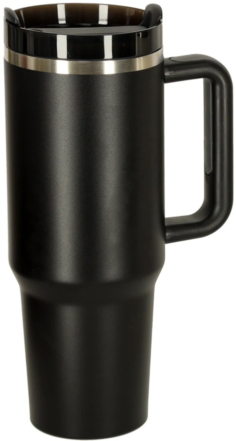 Roger Termo puodelis ze słomką i laikikliu termos 1200ml juoda