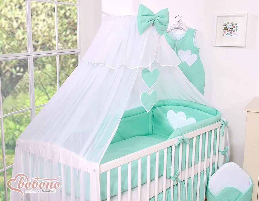 Užuolaidinė tinklelis nuo uodų Hanging Hearts mėtų spalvos