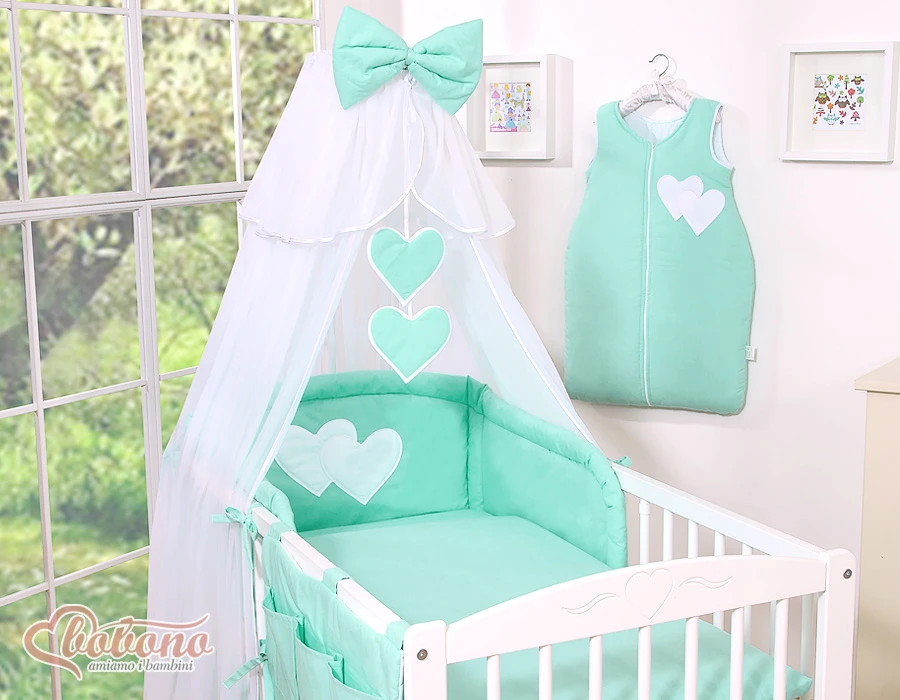 Užuolaidinė tinklelis nuo uodų Hanging Hearts mėtų spalvos