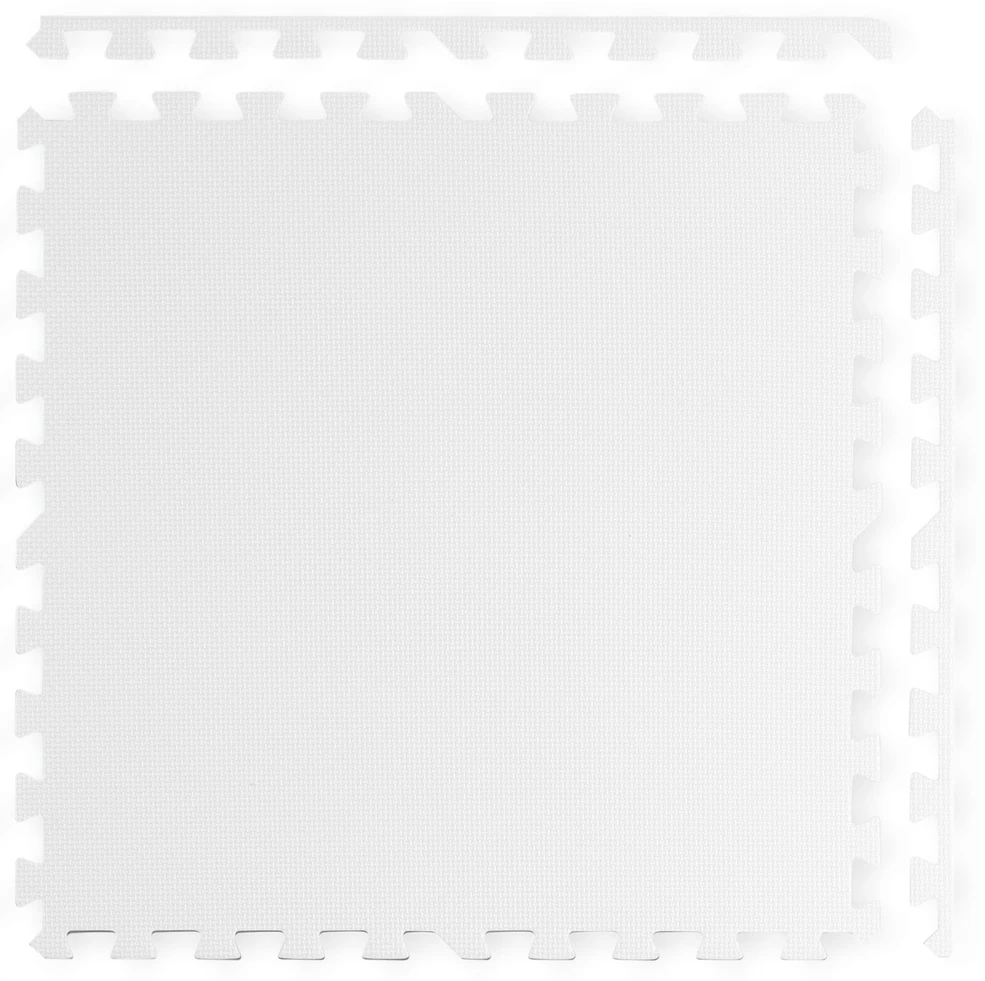 Didelis putplasčio kilimėlis, dėlionė Ricokids 120x120cm 4 vnt. baltos ir pilkos spalvos
