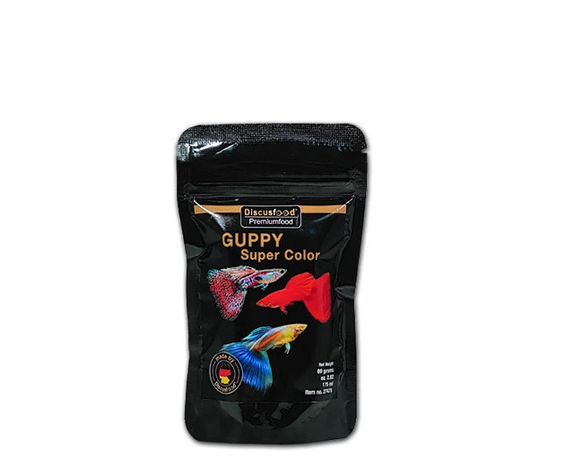 Discusfood Guppy Super Color minkštas granulių maistas 80 g