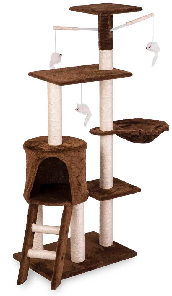 Katės draskyklė 140 cm DR-262 Pethaus su pele, ruda