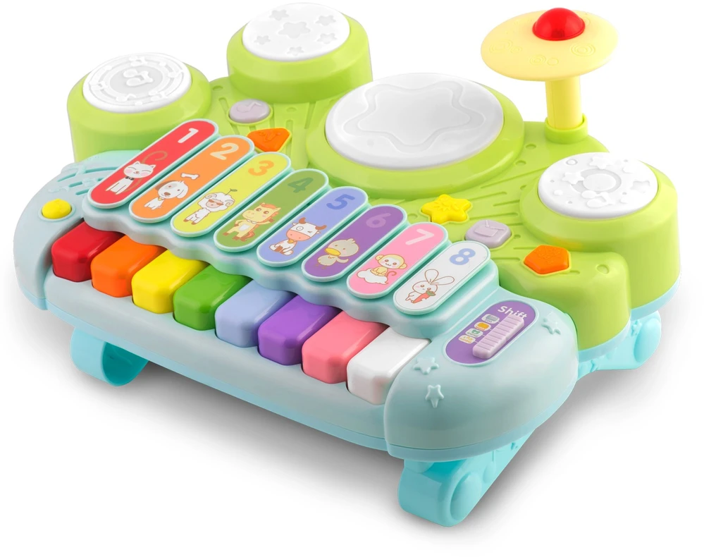 Muzikiniai žaisliniai cimbolai, ksilofonas ir būgnai RK-751 Ricokids