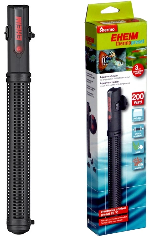 EHEIM ThermoPreSet 200 akvariumo šildytuvas, 220–240 V, automatinis temperatūros valdymas