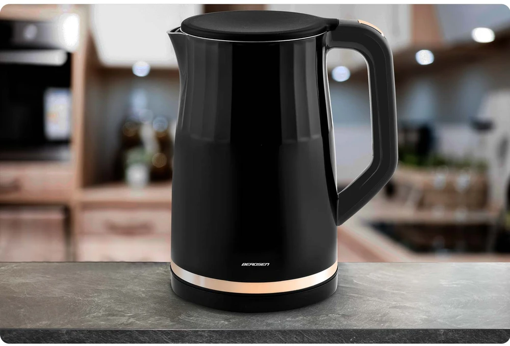 Berdsen BD-706 elektrinis virdulys 1,7 l su temperatūros valdymu ir jutikliniu ekranu, juodas