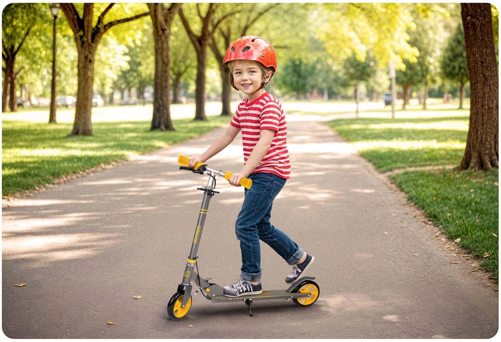 „Ricokids Kodi“ paspirtukas pilkas ir oranžinis
