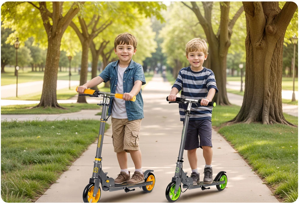 „Ricokids Kodi“ paspirtukas pilkas ir oranžinis