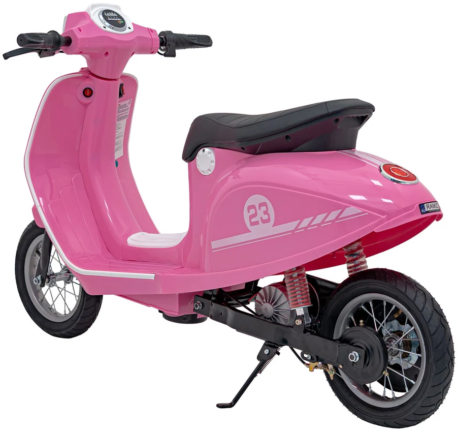 Bili Bike Elektrinis retro stiliaus paspirtukas su 350W varikliu, vaikams nuo 6 metų, cianas