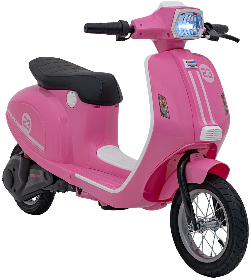 Bili Bike Elektrinis retro stiliaus paspirtukas su 350W varikliu, vaikams nuo 6 metų, cianas