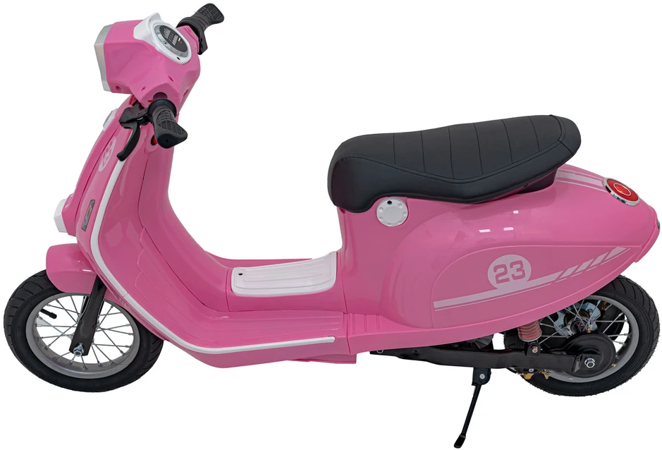 Bili Bike Elektrinis retro stiliaus paspirtukas su 350W varikliu, vaikams nuo 6 metų, cianas