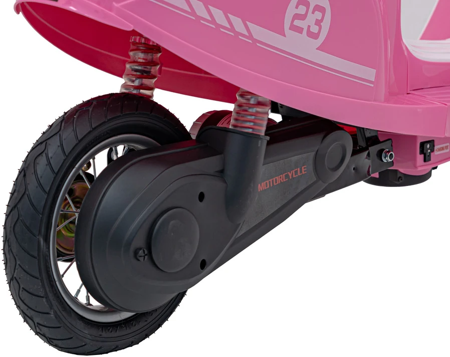 Bili Bike Elektrinis retro stiliaus paspirtukas su 350W varikliu, vaikams nuo 6 metų, cianas