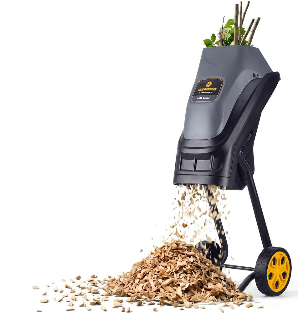 Elektrinis šakų smulkintuvas Humberg HM-650, 2500 W + 2x 45 l maišai