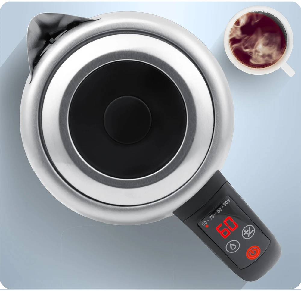 Elektrinis stiklinis virdulys su temperatūros reguliatoriumi 1,7 l 2200 W Berdsen BD-714