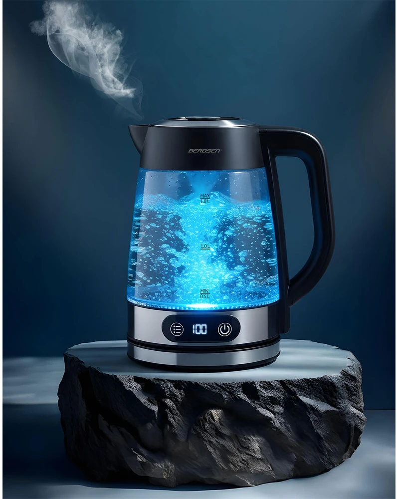 Elektrinis stiklinis virdulys Berdsen BD-715, 1,8 l, 2200 W, su temperatūros reguliavimu