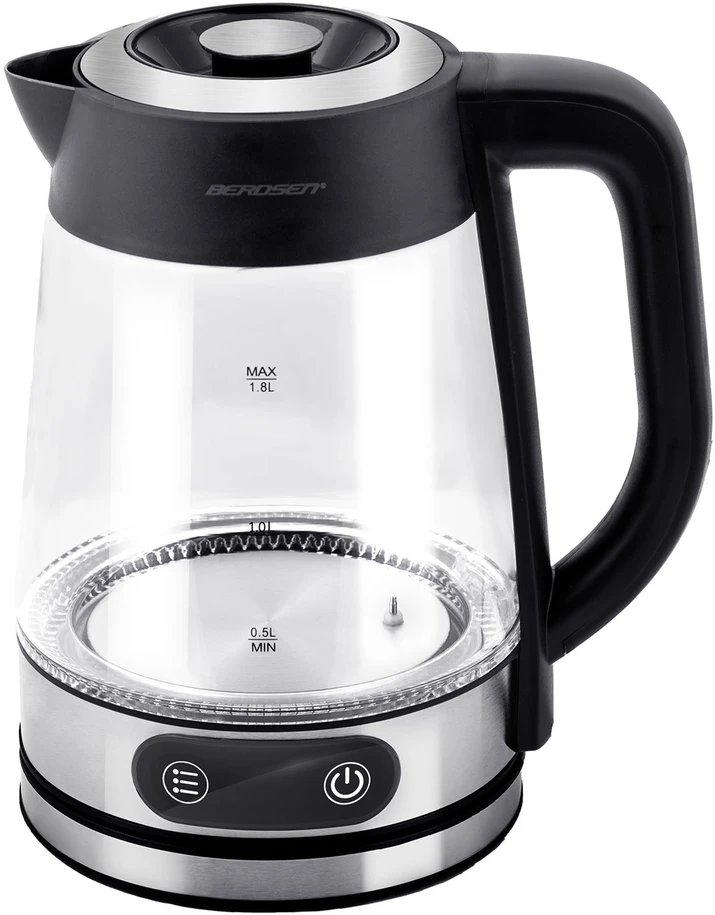 Elektrinis stiklinis virdulys Berdsen BD-715, 1,8 l, 2200 W, su temperatūros reguliavimu