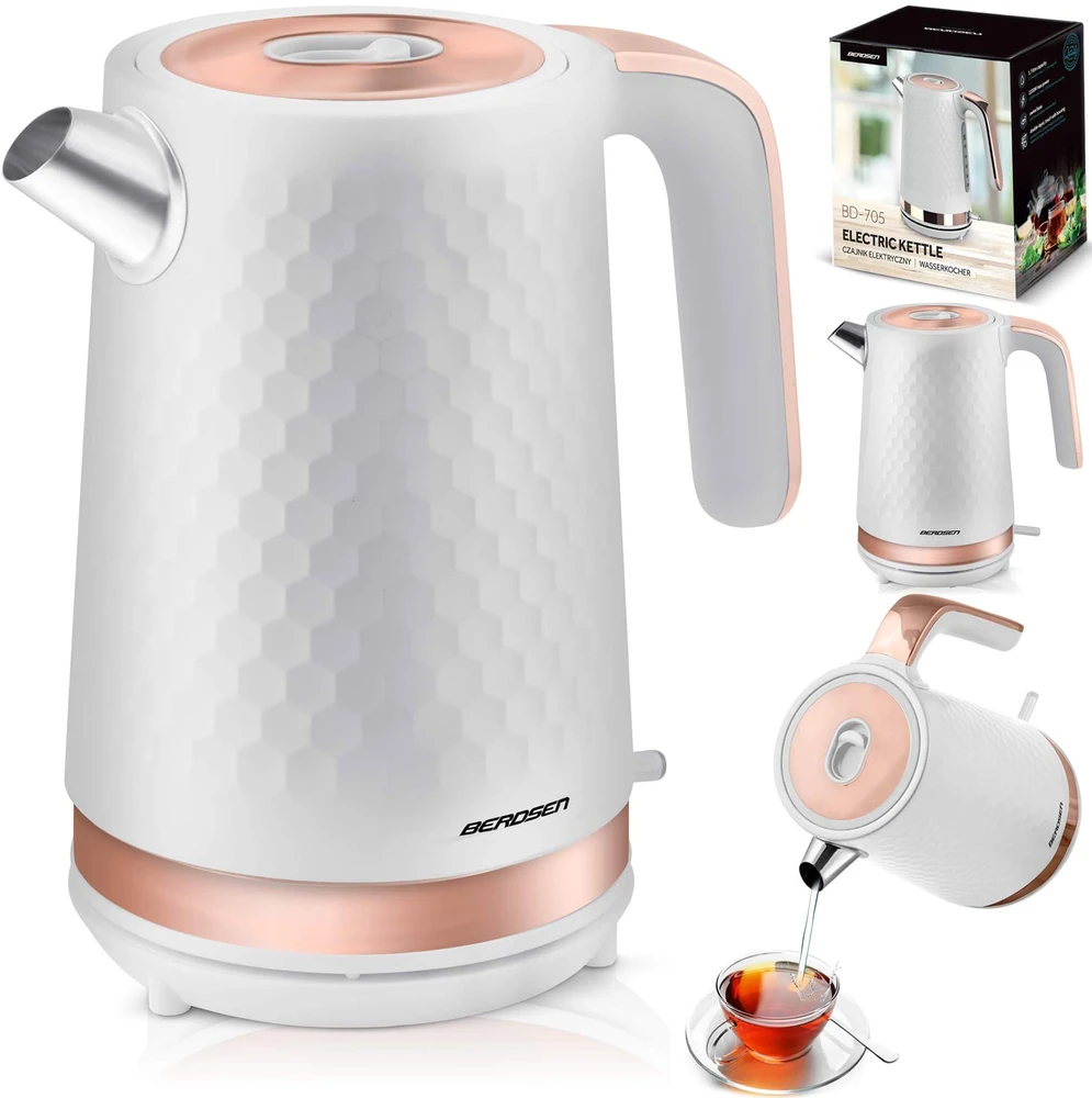 Elektrinis virdulys Berdsen BD-705 1,7 l, baltos ir vario spalvos