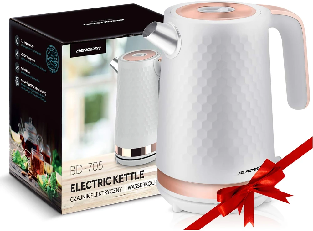 Elektrinis virdulys Berdsen BD-705 1,7 l, baltos ir vario spalvos