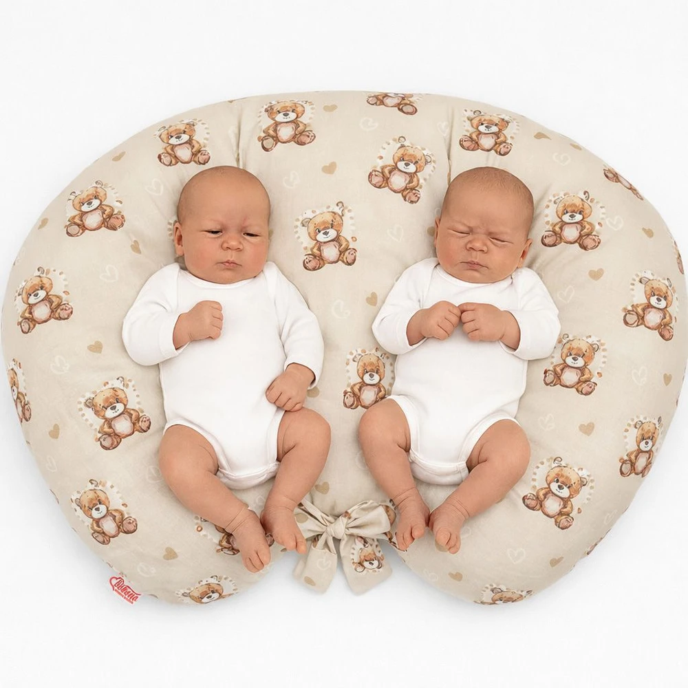 Dvynių žindymo pagalvė su meškučiais Teddy Love“