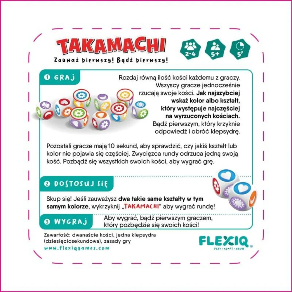 Flexiq Greita lavinamoji kauliukų žaidimo dėžutė vaikams nuo 5 metų, 2–4 žaidėjams, metalinė
