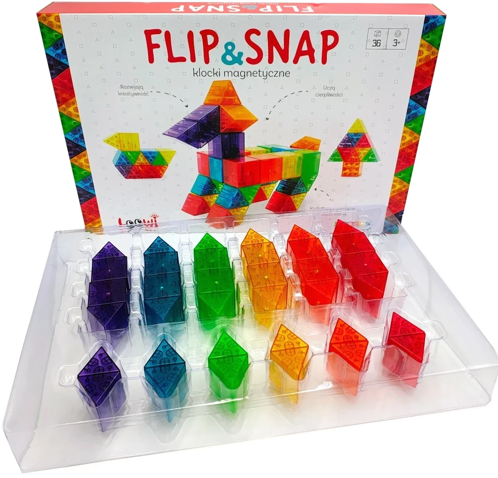 Loowi Magnetinis konstruktorius Flip&Snap 36 el.