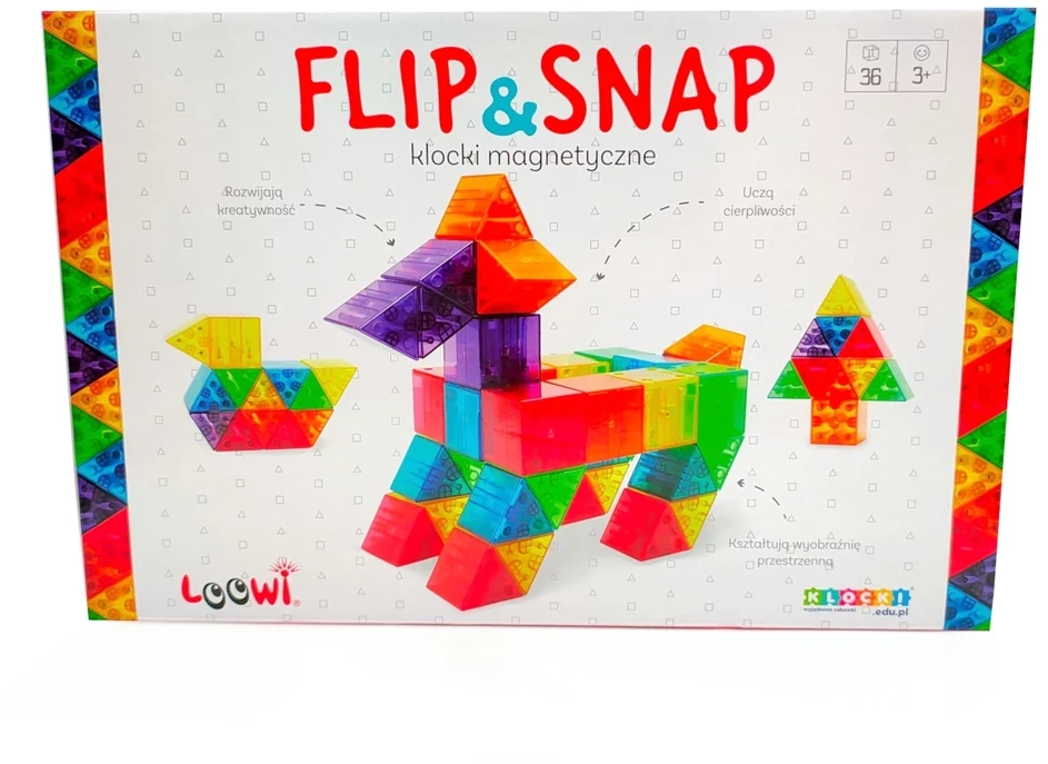 Loowi Magnetinis konstruktorius Flip&Snap 36 el.