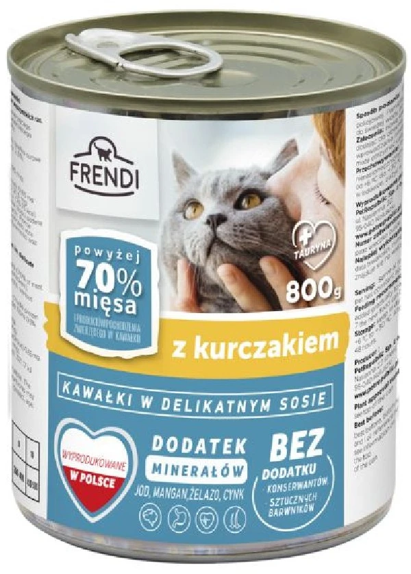 FRENDI Chunks in sauce with vištiena – šlapias kačių maistas – 800g