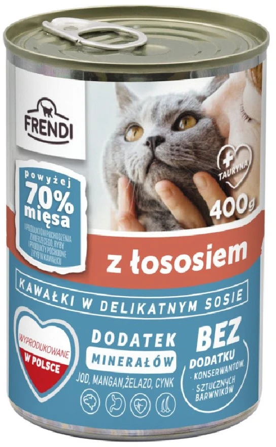 FRENDI with lašiša chunks in delicate sauce – šlapias kačių maistas – 400g