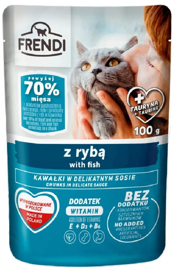 PIECES FRENDI Gabalėliai padaže su žuvimi - šlapias kačių maistas - 100 g