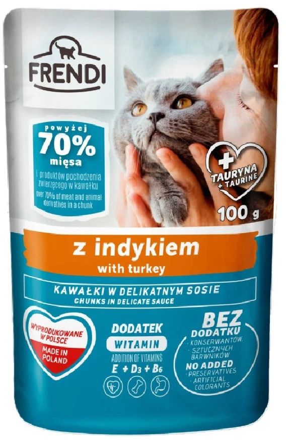 Drėgnas Kačių Maistas - FRENDI Kalakutienos Padaže 100 g