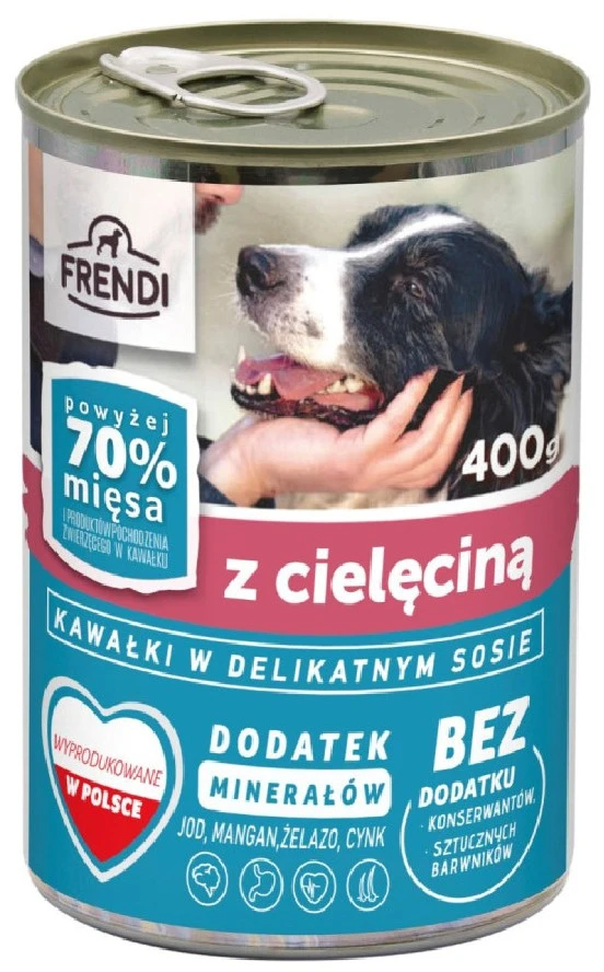 FRENDI with Veal chunks in delicate sauce – šlapias Maistas šunims – 400g