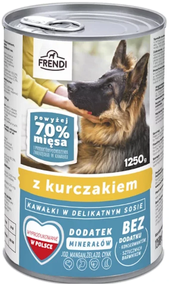 FRENDI su vištienos gabaliukais subtiliame padaže - šlapias šunų maistas - 1250g