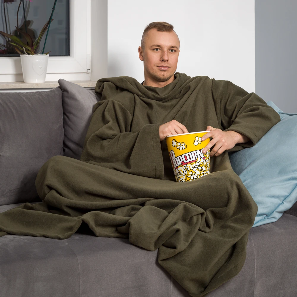 Froster Dėvima šilta pledas su rankovėmis suaugusiems, minkšta ir didelė