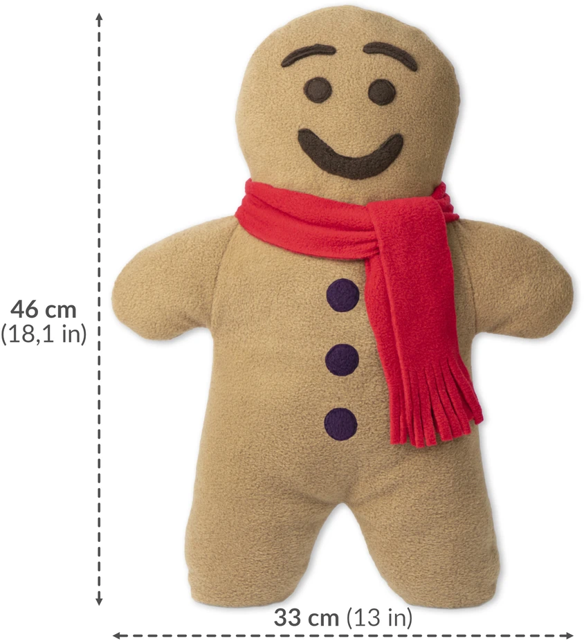 Froster Didelis rankų darbo imbierinis žmogeliukas su širdies formos šildymo pagalve, ekologiškas, vaikams, raudonas