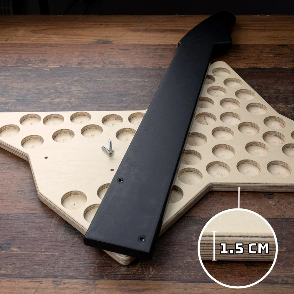 Froster Medinė gitaros formos butelių kamščių kolekcija, 69 vnt., sieninė