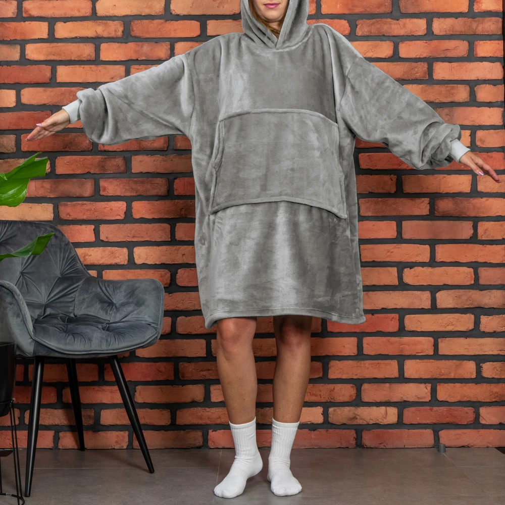 Froster Minkštas ir šiltas didelis džemperis su kapišonu