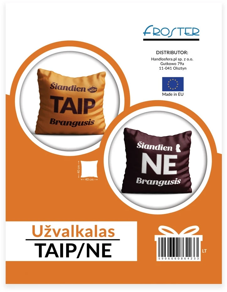 Froster Pagalvės užvalkalas su įspėjimu „Saugoti nuo ugnies“