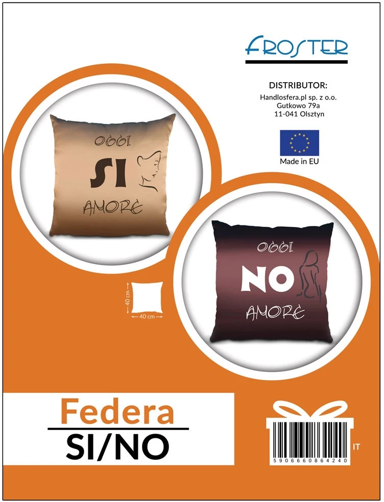 Froster Pagalvės užvalkalas su svarbia informacija, atsparus ugniai