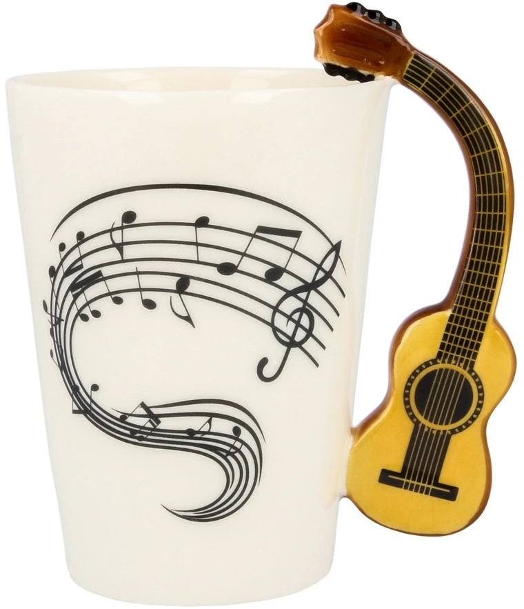 Froster Puodelis su muzikos instrumento formos rankena, muzikos mylėtojams