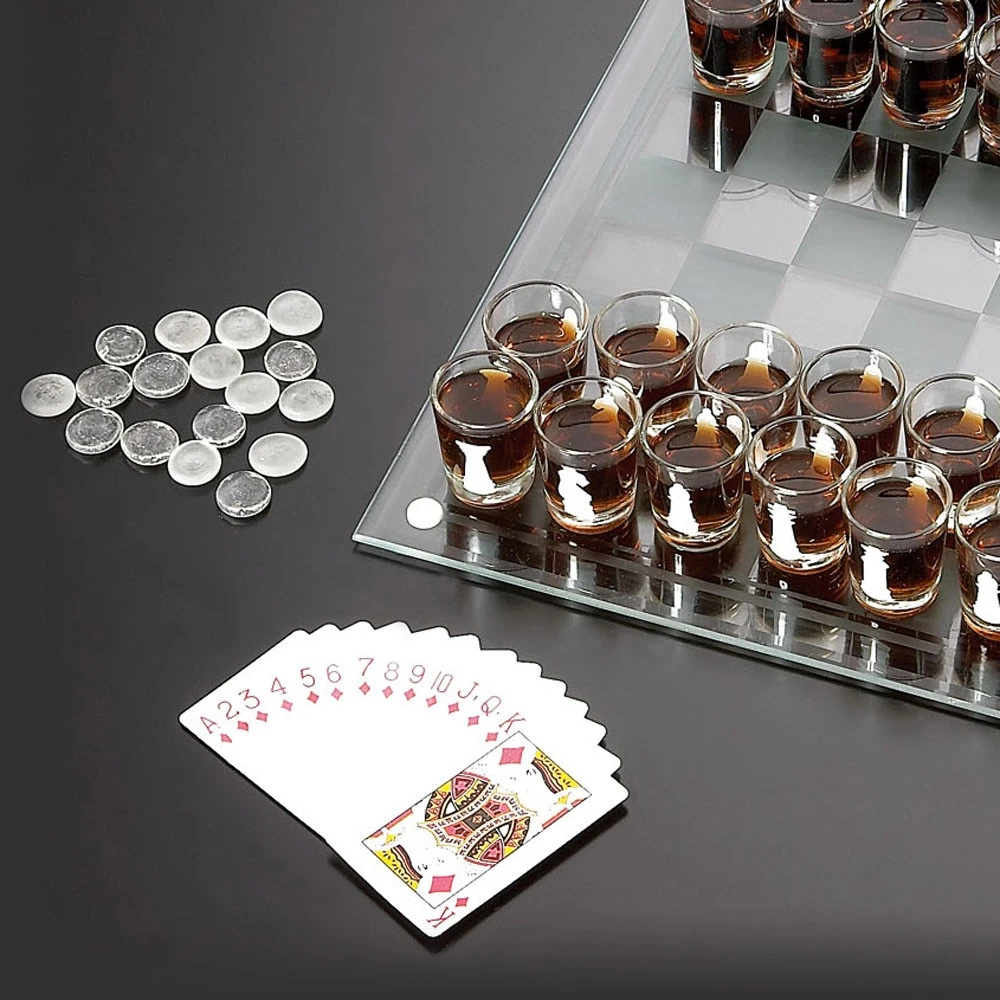 Froster Stiklinis vakarėlių žaidimas "Šaškės - šachmatai"