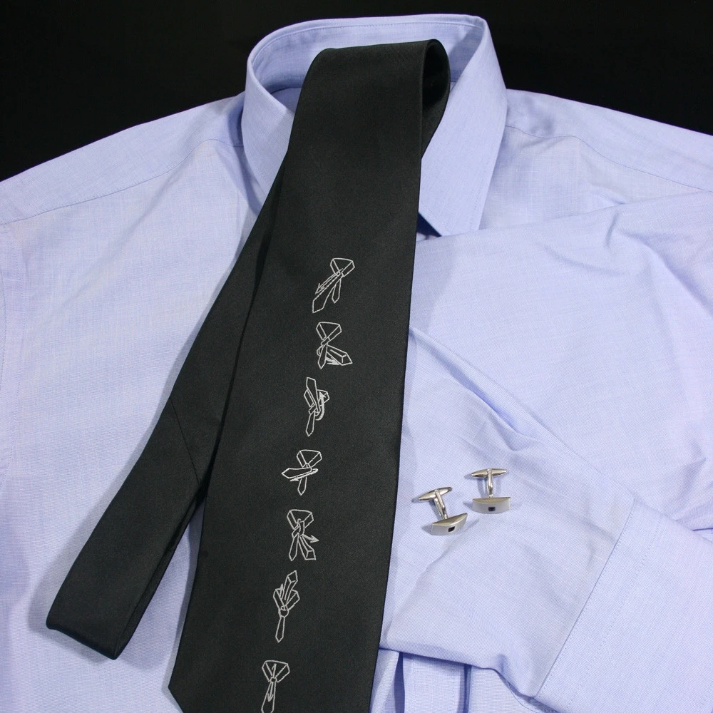 Froster Vyriška kaklaraiščio rišimo instrukcija ant kaklaraiščio, juoda