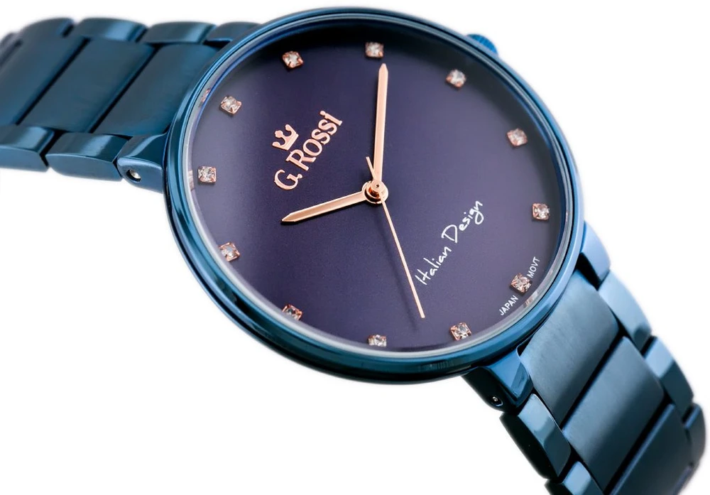 G. ROSSI WATCH - 11155B2-6F3 (zg784g) mėlynas + BOX