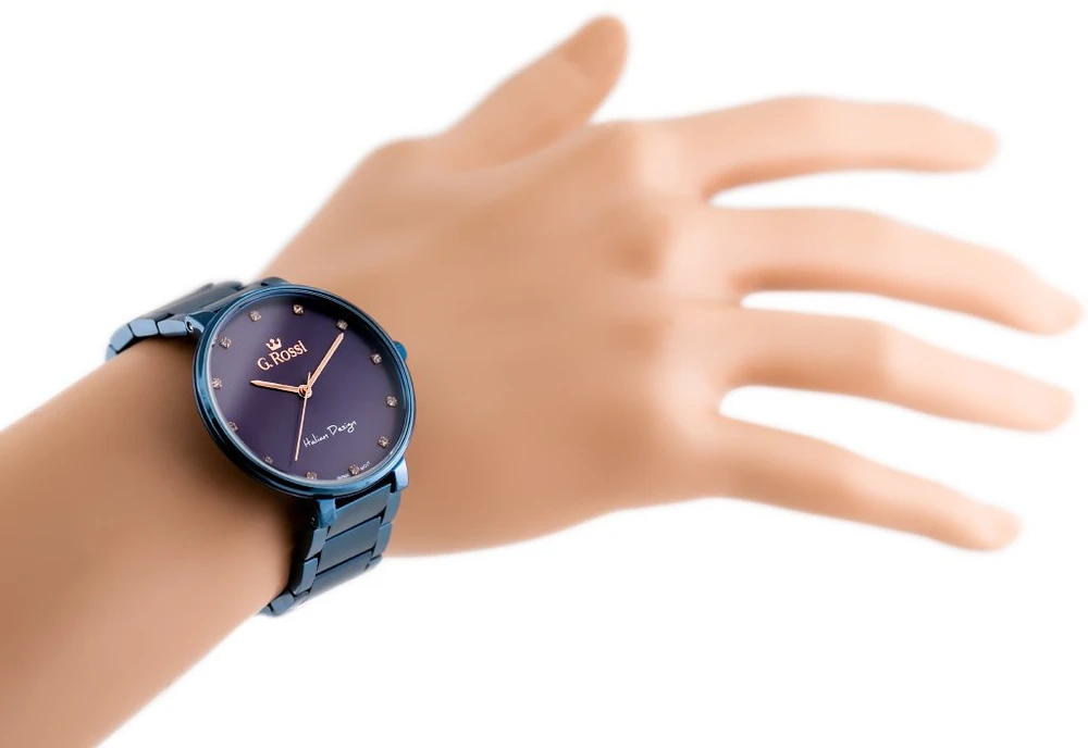 G. ROSSI WATCH - 11155B2-6F3 (zg784g) mėlynas + BOX